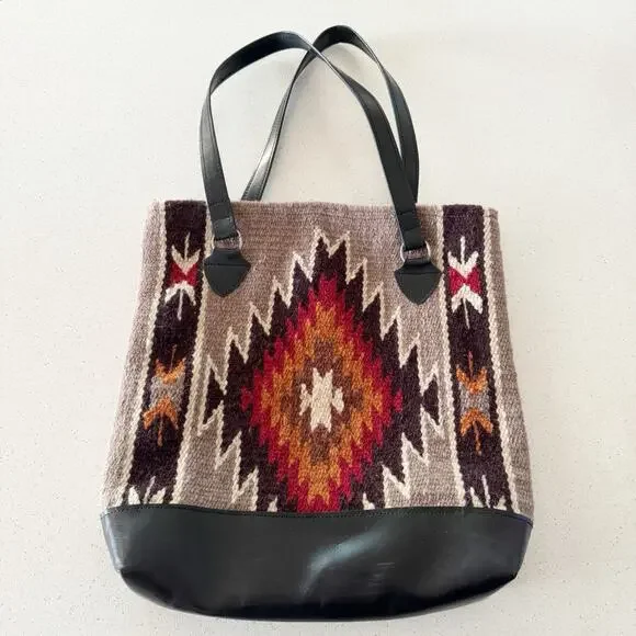 Southwestern Saddle Blanket Co. Wool Tote Jacquard Bag - Picture 1 of 6